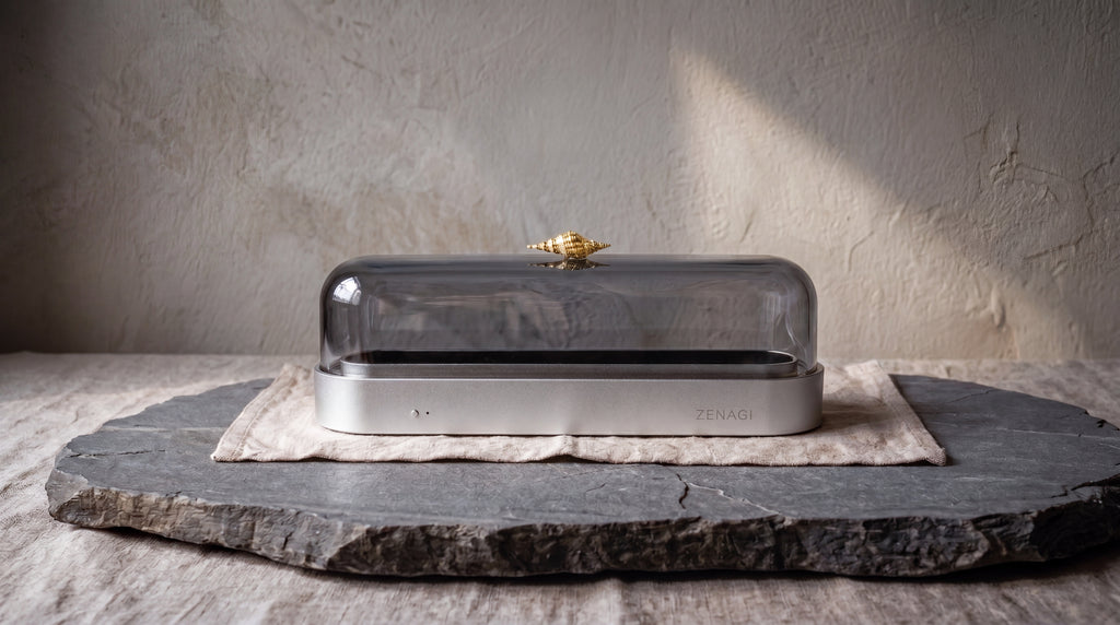曜石灰 [玻璃罩] －臥香靜香器 Pro / Obsidian Grey [Glass Cover] – Horizontal Incense Burner Pro