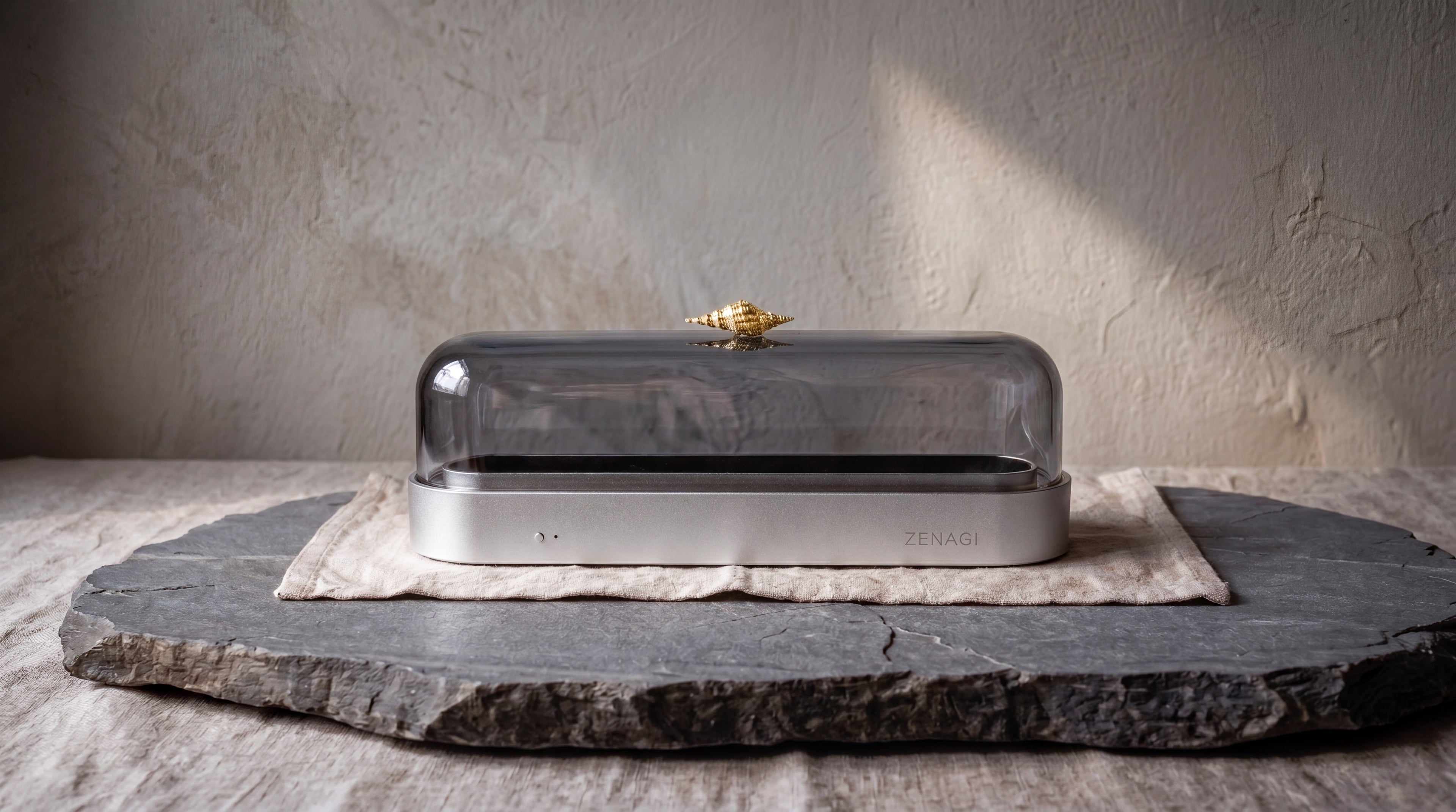 曜石灰 [玻璃罩] －臥香靜香器 Pro / Obsidian Grey [Glass Cover] – Horizontal Incense Burner Pro