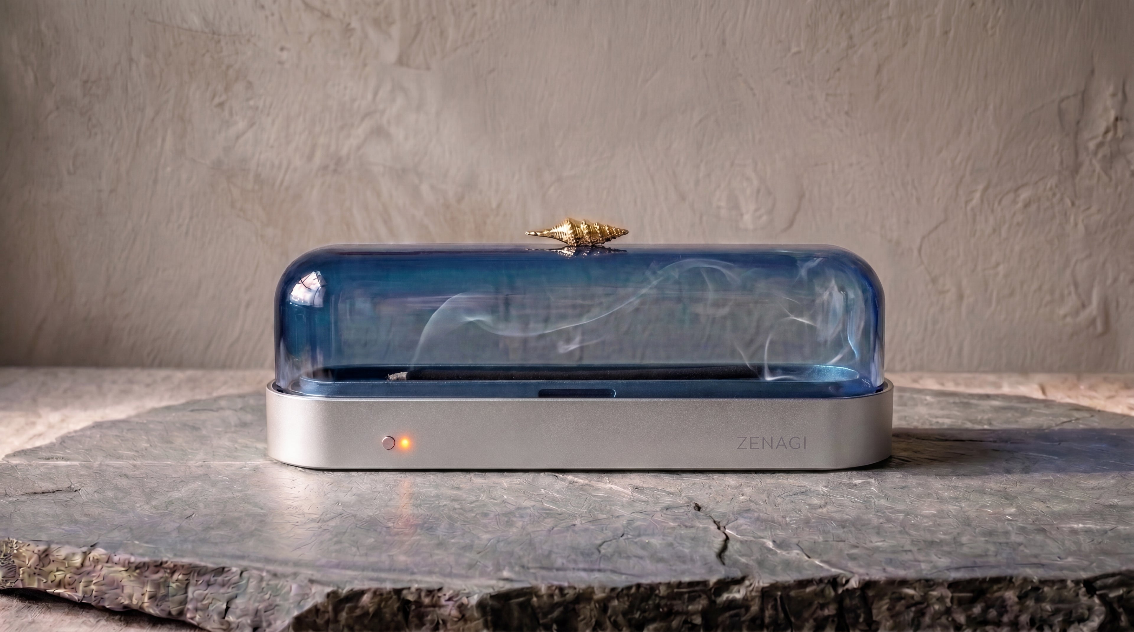 海洋藍 [玻璃罩] －臥香靜香器 Pro / Ocean Blue [Glass Cover] – Horizontal Incense Burner Pro